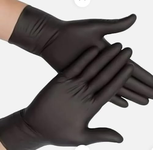SAYBIO Black Nitrile Gloves -Multipurpose Medium & Large Disposable Gloves for Food, Cleaning & Examination - Powder Free, Latex Free Non-medical & Non-Surgical gloves (2)