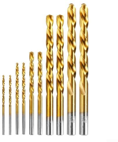 10PCS Drill Set High Speed Steel Drill Set Left Hand Drill Bits for Metal Wood Plastic