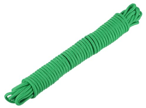 Rebower 1 Pcs Cuerda De Nylon Verde 1/4 x49ft Cordón Trenzado Sólido Cuerda De Polipropileno Cuerdas Utilitarias [para Camping, Sujeción, Asegurar, Amarras, Uso En Interiores Y Exteriores]