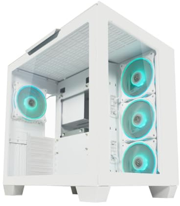 LC-Power Gaming-Gehäuse Gaming 807W Stormwatch_X – ATX-Midi-Tower mit Front- & Seitenglas, 4X 120mm ARGB-Lüfter, USB-C & 3X USB-A, erweiterbar auf 10 Lüfter, seitliches Netzteil, 2 HDD/SSD-Slots