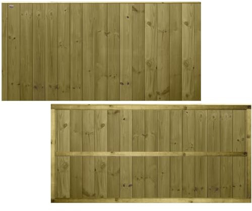 Ultimate Vertical T&G 6x3ft (W: 6ft x H: 3ft) Capped Decorative Garden Fence Panel Fully Framed Strong Treated Interlocking Tongue & Groove Smooth Boards Width 1828mm x Height: 900mm