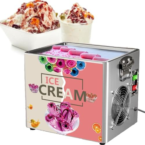 Macchina per gelato arrotolata da 30 * 24 cm, macchina per yogurt gelato in acciaio inossidabile per uso alimentare, macchina per yogurt fritto commerciale per bar, caffetteria, negozio di dolciumi