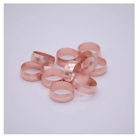 CNTUSRXT 10 PCS Fit 15mm Tube OD Copper Ferrule Ring for Compression Union Fitting Water Gas Oil
