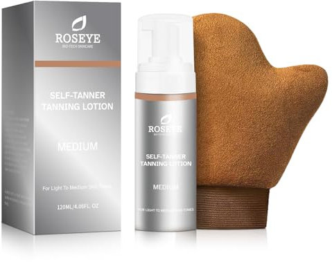 Selbstbräuner Körper Lotion 120ml - Self Tan Express Bronzing, Feuchtigkeitspflege Selbstbräuner mit Glycerin für Gesunde Bräune (Medium)