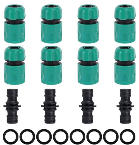 12 Stück Schlauch Kupplung-Satz 1/2 Zoll 13mm Doppelstecker Gartenschlauch Verbindungen Extender Verlängerung, Verbindungsteil Plastisch Zwei Wege Kupplung für Garten und Haus Wasserhahn
