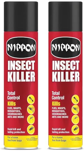 Total Control Insect Killer Aerosol 300ml – Pack of 2 | Ant Killer Indoor & Outdoor Use | Insecticide Bug Spray for Ants, Cockroaches, Woodlice & Crawling Insects