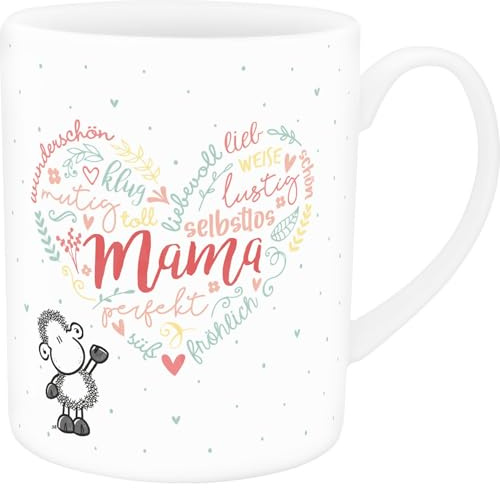 Sheepworld XL-Tasse Mama Herz | Große Jumbotasse, 60 cl, Porzellan, in Geschenk-Banderole | Geschenk für Mama, Muttertag, Geburtstag | 74613