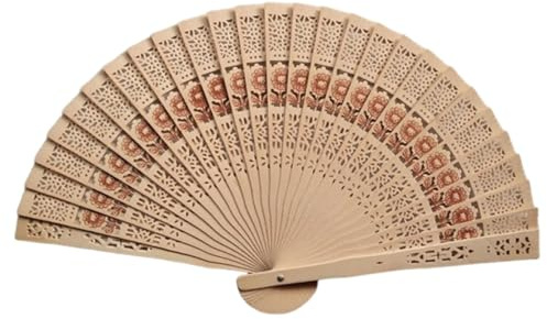 dinghaole Handheld Folding Wooden Fan - Traditional Chinese Sunflower Decoration, Men's And Women's Folding Wooden Fans Suitable For Wedding, Family Parties, DIY Decoration, Birthday Gifts