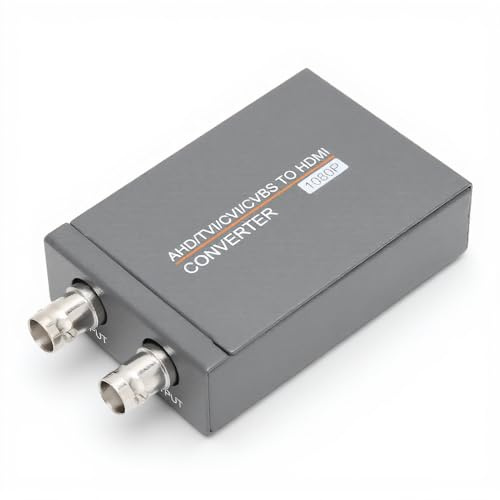 FAUOSWUK TVI CVI AHD CVBS to HDMI Converter, Full HD 720P/ 1080P/ 3MP/ 4MP/ 5MP/ 8MP Video Adapter, BNC Component to Hdmi Video Converts Signal to Monitor/HDTV with HD Input