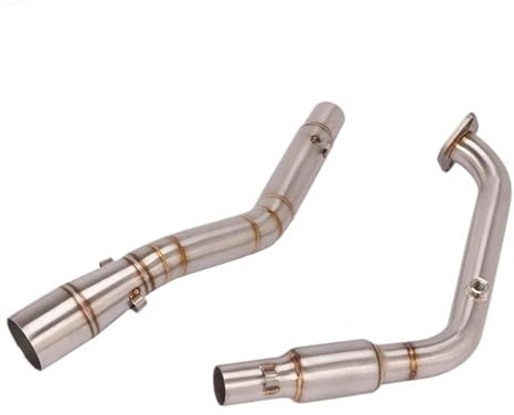 YUQUDGELKY Ligne D'échappement Avant Modifiée Avec Catalyseur Pour Yamaha YZF R15 V3 R125 MT125 MT 125 2020 2021(Argent)