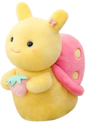 Xiyocadt Süßes Schnecke Plüschtier Stofftier,Kuscheltier Schnecke Plüschpuppe,Eine Erdbeere Halten,Kinderkissen Puppe Spielzeug,Geschenk für Mädchen Jungen Kinder & Erwachsene (22cm,Rosa)