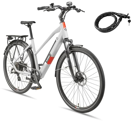 TELEFUNKEN E-Bike 28 Zoll Fahrrad für Damen | Trekking Pedelec mit 8-Gang Kettenschaltung & Scheibenbremsen | 250 W Heckmotor & integriertem 417,6 Wh Li-Ion-Akku | inkl. Panzerkabelschloss