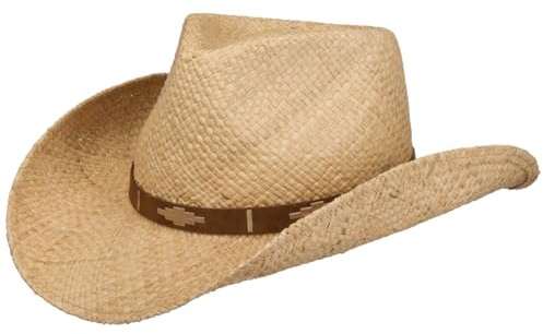 Stetson Chestercole Westernhut Strohhut Ledergarniturband Herren Frühling Sommer Natur M (56-57 cm)