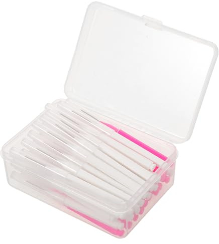 FONDOTIN Lot de 50 Brosses de Nettoyage pour Pommeaux de Poils Souples Anti-obstruction Brosse pour Salle de Bain Outil Polyvalent pour Déboucher Petits Trous Blanc et Rose