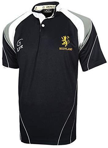 Maglietta da Rugby della Scozia al Torneo delle Sei Nazioni, con ricamo a forma di leone rampante, taglie dalla XS alla 3XL, Blu (blu navy), XXXL