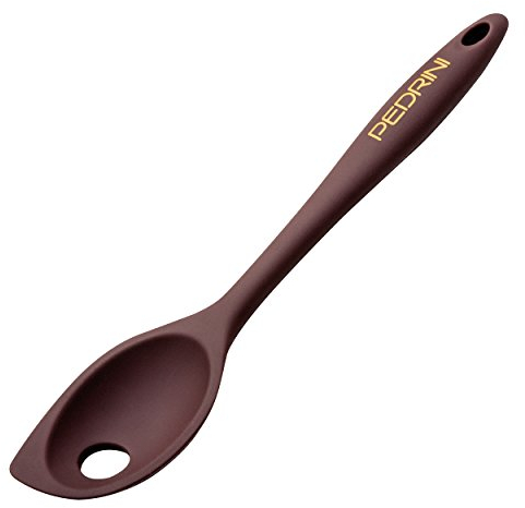 Pedrini Linea Dolci Cucchiaio con Foro, Silicone, Giallo, 30 x 6.5 x 2 cm