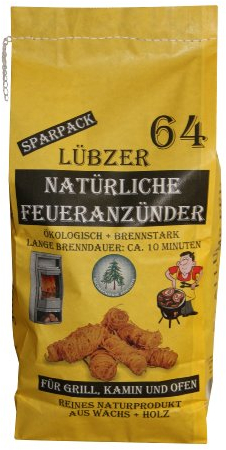 Favorit Öko - Zündwolle 64 Anzünder im Sparbeutel (Anzünder) aus Naturholz und Wachs - 1220