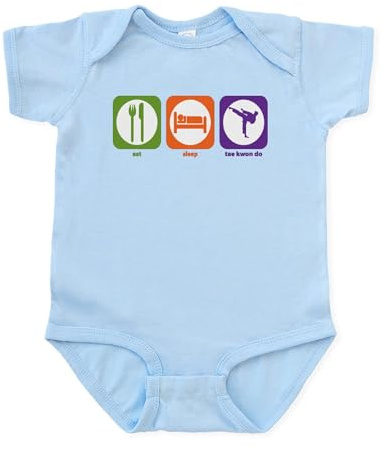 CafePress Eat Sleep Tae Kwon Do Infant Bodysuit Cute Infant Bodysuit Baby Romper Sky Blue