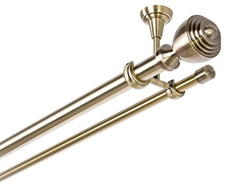 ASTA PER TENDA 25/16 mm 2 di Corsa Fissaggio a Soffitto antico di metallo in oro, 180