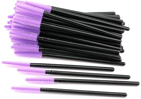 LKXHarleya 25Pcs Disposable Eyelash Brushes Mascara Wands Eyelash Applicator, Violet