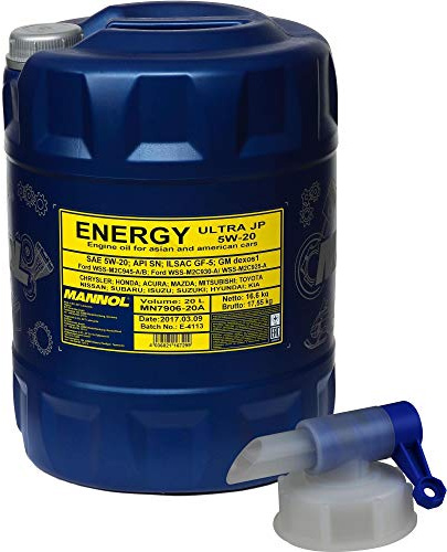 20 Liter MANNOL Motoröl Energy Ultra JP 5W-20 API SN Engine Oil Öl + Auslaufhahn