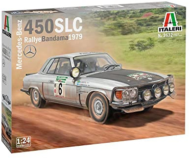 Italeri 3632S Mercedes-Benz 1:24 450 SLC Rally d Bandama'79, fristående modellbyggnad, hantverk, hobby, limning, plastkit, detaljerad