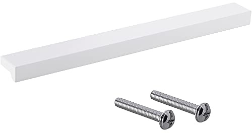 Gedotec Möbelgriffe aus Aluminium | 1 Stück Türgriffe für Schränke - Weiß matt inkl. Befestigungsmaterial | ANGLE 0077 | LA: 128 mm | Griffe für Küchenschränke Schrankgriffe Griffe Möbel