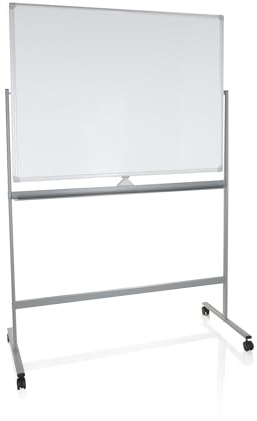 hjh OFFICE 830036 Whiteboard MULTIBOARD I 90 x 120 cm Mobile Tafel mit Rollen, beidseitig beschreibbar, magnetisch & abwischbar