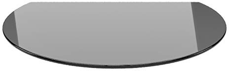 Funkenschutzplatte Kreisabschnitt 120x105cm Glas schwarz mit Dichtung | Silikondichtung, Kaminbodenplatte, Glasplatte