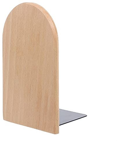 HNGM Buchstützen 1 Paar natürliche hölzerne Desktop-Lagerregale, Desktop-Büro- und Haushaltsbuchenden, rutschfeste Buch-End-Regal-Racks (Color : Round Head)