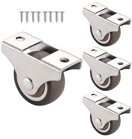Möbelrollen- Bockrollen Gummi- Kleine Trolleyrollen- Möbelleiserollen- Transportrollen Möbel- Ersatzrollen Für Möbel 25mm 32mm 35mm 50mm, 4 Stück, Mit Schrauben,25mm