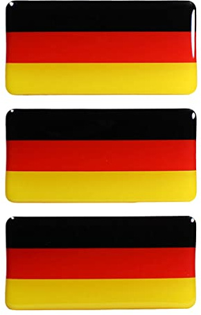 BIKE-label Deutschland 3D Aufkleber Flaggen 3 Stück je 70 x 35 mm Sticker Auto Kfz Motorrad X300702