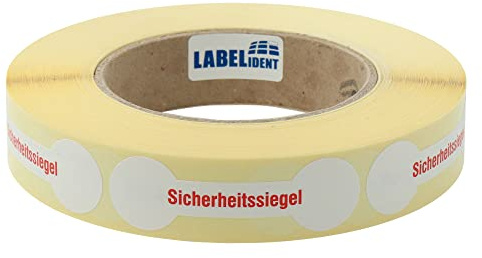 Labelident Siegeletiketten 70 x 21 mm - Sicherheitssiegel - 1.000 Papier Sicherheitssiegel als Verschlussetiketten auf Rolle