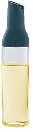 BYYLECL Botellas de aceite de vidrio transparente, recipiente de aceite, 500 ml, apertura automática, botella dispensadora de aceite para cocina, color azul