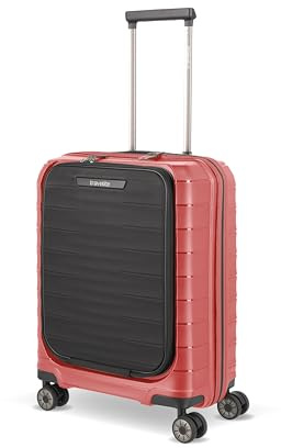Travelite Handgepäck Koffer MOOBY Größe S, 55x40x23 cm, 2,9 kg, Vortasche | Hartschalenkoffer aus robustem Material mit Laptop Vortasche für Lufthansa, SWISS & Austrian, TSA Schloss, 4 Doppelrollen
