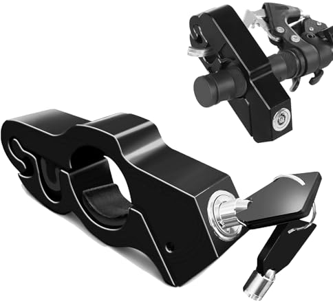Quixotical Motorrad Lenker Bremshebelschloss, Aluminium Alloy Motorradlenker Sicherheitsschloss, Universal Motorradschloss mit Schlüsseln, für Motorrad-Diebstahlsicherung (Schwarz)