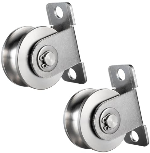 KCNOFNC 48mm Umlenkrolle Stahlseil, Umlenkrollen für Seile, Seilrolle mit 2 Kugellager | 2 Stück