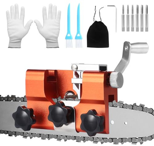 Faankiton Portable Chainsaw Sharpening Tool, Chainsaw Sharpening Kit, Chainsaw Chain Sharpening Jig, Portable Manual Chain Saw Sharpener, Hand Crank Chainsaw Chain for All Chainsaws and Electric Saws