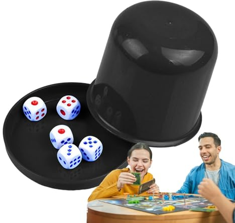 jlceh Set di tazze per dadi per adulti, set di tazze per impilare i dadi, Set da gioco con dadi, Divertenti giochi di tazze di dadi, tazza di dadi impilabili con 5 dadi, gioco di dadi per famiglie per