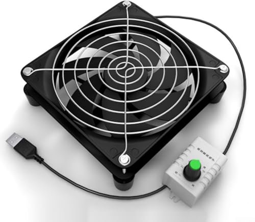 USB Cooling Fan, Dual Row 2 In 1 With Stepless Speed USB PC Computer Fan 5V Silent 3000 RPM Fan For Cabinet/Router/Laptop/TV Box(12cm Fan)