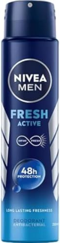 NIVEA MEN Deodorant Fresh Active Spray, 250 ml (Packung mit 5)