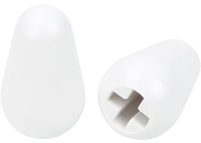 Banworks Imperial 4.9mm 5-Way Toggle Switch Tip Pickup Selector Switch Cap | Guitars 3/16 Switch Knob for USA Fender Stratocaster Strat Telecaster Tele Electric Guitars Pack of 2 JT/DWQM-04 White