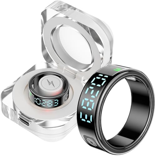 Smart Ring Touch Fitness Ring Tracker Smartringe für Herren Damen Smartring Android iOS Schlaftracker Schrittzähler Herzfrequnz SpO2 Wasserdicht Scrolling Ring Fitnessring Aktivitätstracker Größe 11