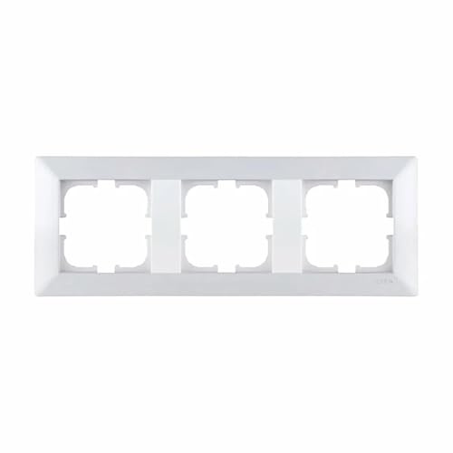 EXEN - Serie ODAK - Marco Interruptor de Pared 3-Módulos, Triple para Interruptores de Luz y Enchufes - Panel para Interruptores de Luz y Enchufes de Pared - Blanco - 224mm - O103/01E