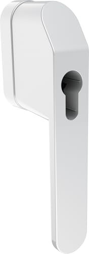 ABUS Lockable Window Handle FG500 HZ for Profile Half Cylinder - Child Lock & Burglary Protection for Windows, Ideal for Locking Systems - Prepared for Holding a Half Cylinder - White