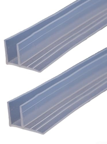 Daaxing 2m Shower Door Seal Strip,F-Shape Bath Shower Screen Door Seal Strip Replacement Fits for Glass Thickness 6mm Seal Gap (2PCS)