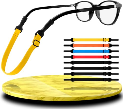 8 Pcs Cordon Lunettes High Elasticity, Sangle pour Lunettes de Sport Stable et Antidérapant, Attache Lunette Enfant Confortable pour Divers Sports, Universel Cordon pour Lunettes Homme et Femme