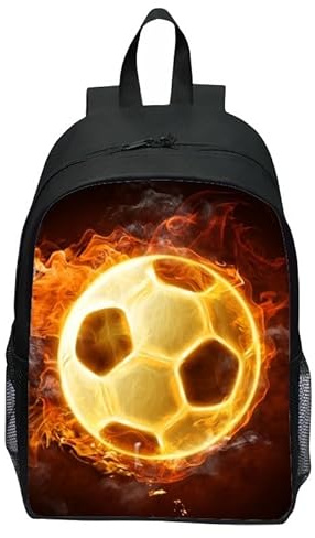 GVMJHYK Zaino Con Stampa Calcio, Zaino da Calcio, Zain-o per Bambini con Stampa Football, 16 Pollici, Borsa Sportiva per Scuola e Viaggio