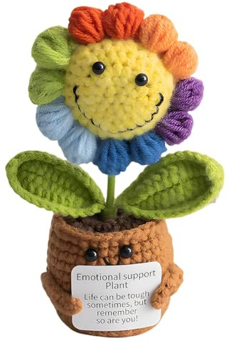 JBLJDWD Emotional Support Gift, Positive Gifts, Portable Emotional Support Plush with Positive Card Cactus Toy for Family Friends Encouragement Party Decoration (yellow)