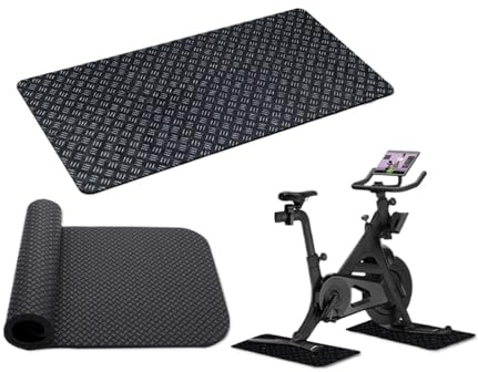 Bike Trainer Mat - Thick Non-Slip Anti Vibration Double-Sided Treadmill Pad,Indoor Stationary Exercise Bike Mat - for Home Gym Treadmill Cycles Fitness
